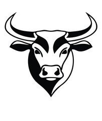 Buffalo Head Vector – Bold Black and White Bison Silhouette design Illustration for Logos, Mascots & Tattoos.
