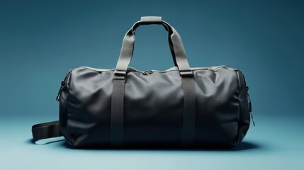 Modern gym bag mockup showcase studio setting product photography minimalist design front view fabric texture