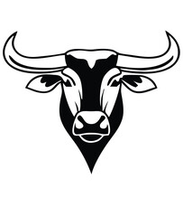 Buffalo Head Vector – Bold Black and White Bison Silhouette design Illustration for Logos, Mascots & Tattoos.