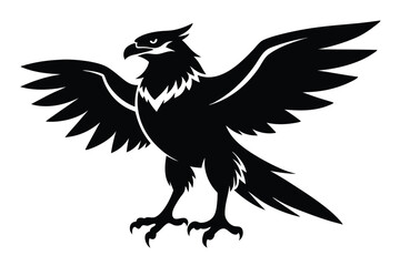 Silhouette of Majestic Eagle Spreading Wings, Talons Extended 
