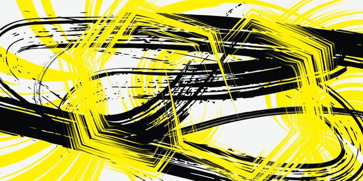 Circle brush stroke vector isolated on white background. yellow and black enso zen circle brush stroke.For stamp,seal, ink and paintbrush design template. Sun grunge hand drawn circle shape