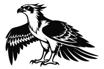 Osprey Silhouette with Detailed Wings 
