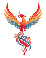 Obraz premium Vector phoenix bird tattoo.