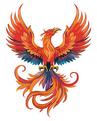 Obraz premium Vector phoenix bird tattoo.
