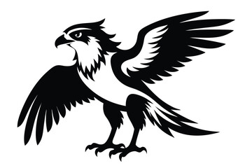 Dramatic Stylized Eagle Silhouette with Spread Wings