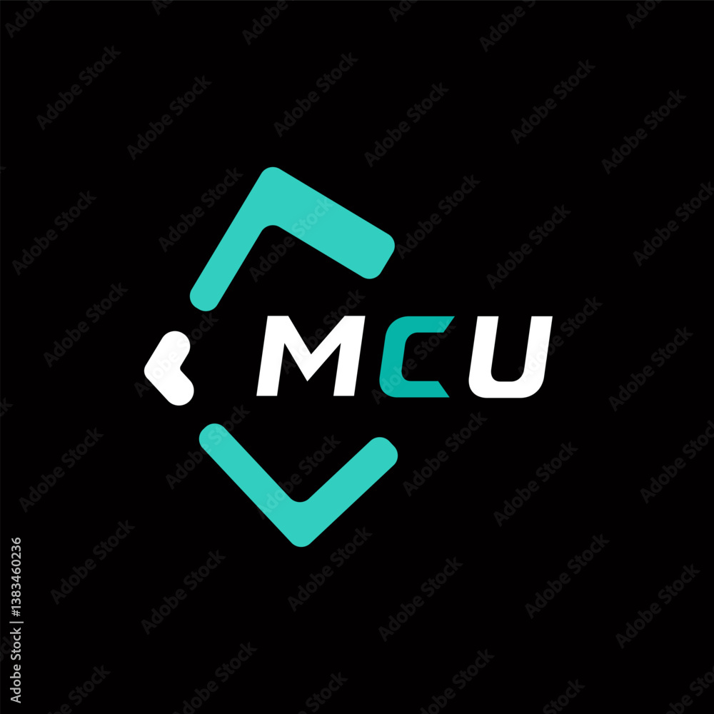 Fototapete MCU creative minimalist letter logo. MCU unique vector initials alphabet letter logo design