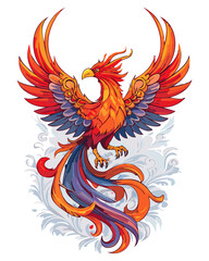 Obraz premium Vector phoenix bird tattoo.