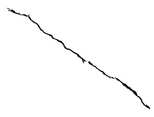 One big crack with transparent background PNG macro