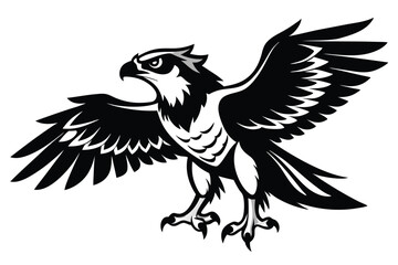 Eagle Mascot Design with Bold Wings and Fierce Stance 