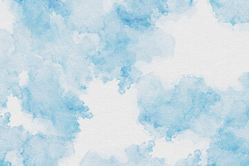 Blue abstract watercolor background. Hand drawn tender texture.