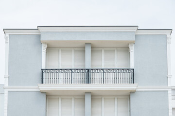 European Architecture Residential buildings. Modern residential building with balconies or terrace
