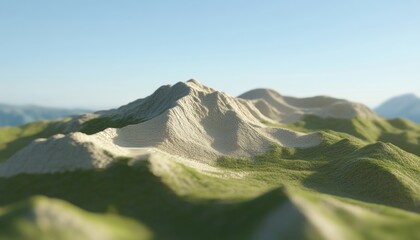 3d chart visualizing elevation data of mountainous terrain in natural landscape environment