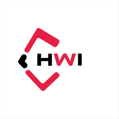 HWI creative minimalist letter logo. HWI unique vector initials alphabet letter logo design