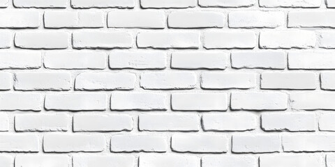 Fototapeta premium Smooth, white brick wall with uniform bricks set in a clean and bright space