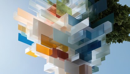 Obraz premium 3d colorful chart of global trade data displaying trade relationships nature environment aesthetic viewpoint