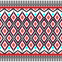 Geometric Ethnic Oriental Seamless Pattern Traditional Design for Background, Carpet, Wallpaper, Clothing, Wrapping, Batik, Fabric, Vector, Illustration,  Embroidery Style