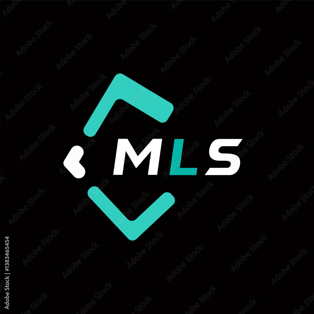 Fototapete mls creative minimalist letter logo. mls unique vector initials alphabet letter logo design