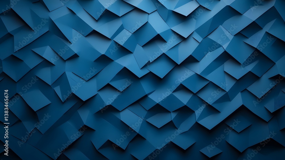 Aufkleber mesmerizing dark blue geometric abstract background with layered diamond patterns and futuristic aes