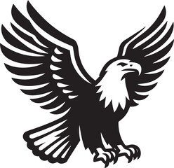 High-Quality Black & White Eagle Vector