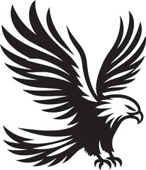 High-Quality Black & White Eagle Vector