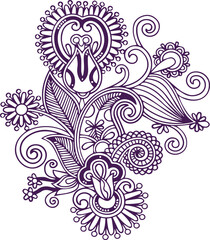 Beautiful flower art and mandala vector design