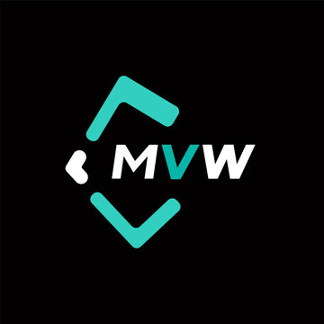 MVW creative minimalist letter logo. MVW unique vector initials alphabet letter logo design