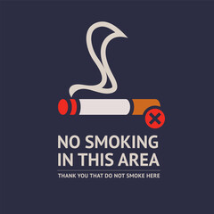 No smoking sticker, label no smoking in this area