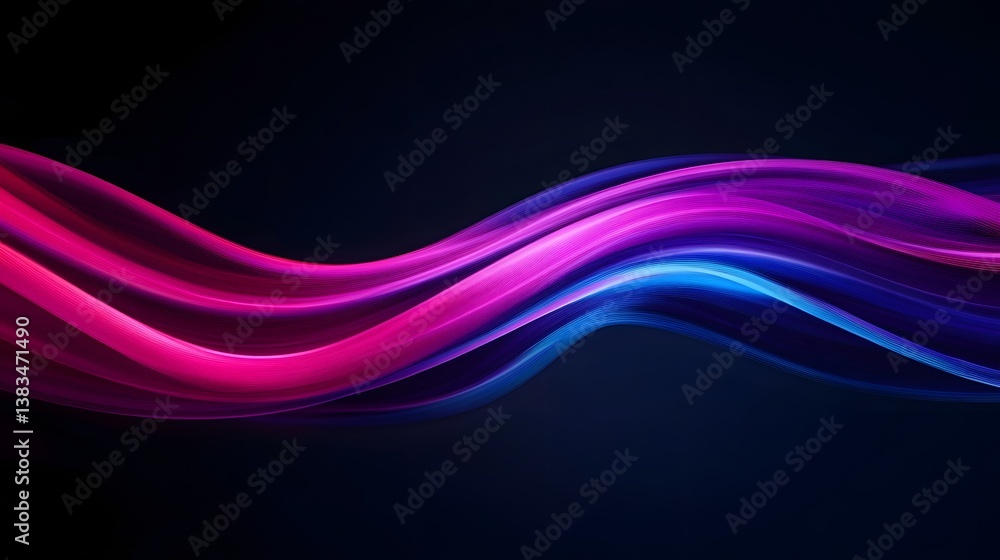 Poster mesmerizing neon gradient waves in futuristic digital flow design