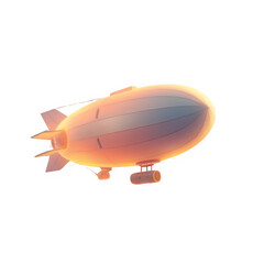 Fototapeta premium Sunset Airship Journey with Glowing Lights in a Serene Sky