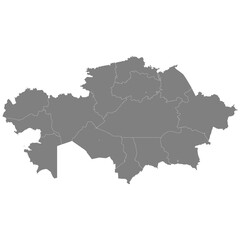 High quality map of Kazakhstan with borders of the regions