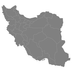 Obraz premium High quality map of Iran with borders of the regions