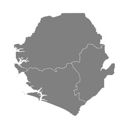 High quality map of Sierra Leone with borders of the regions