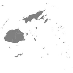 Naklejka premium High quality map of Fiji with borders of the regions