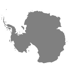 High quality map of Antarctica with borders of the regions