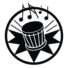 a cultural logo with a drum -music-