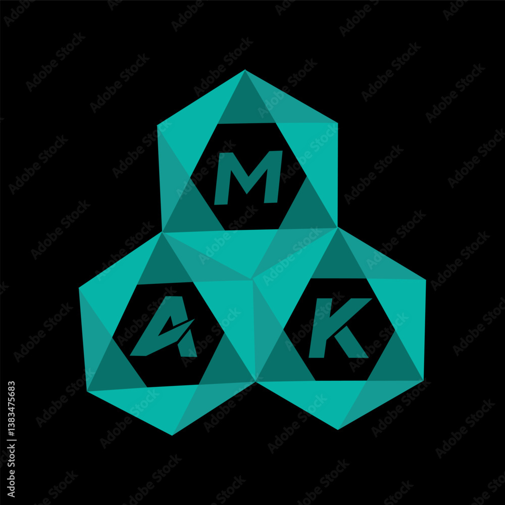 Fototapete mak creative minimalist letter logo. mak unique vector initials alphabet letter logo designmak creat