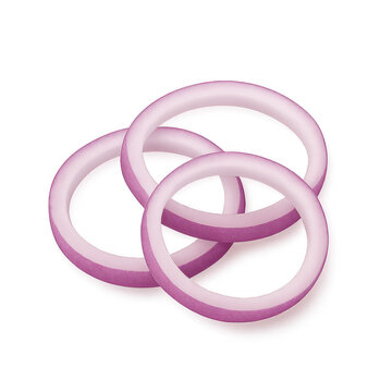 Freigestellte Zwiebelringe auf transparentem Hintergrund &ndash; Rohes Gem&uuml;se f&uuml;r Burger und Sandwiches
Isolated Onion Rings on Transparent Background &ndash; Raw Vegetable for Burgers and Sandwiches