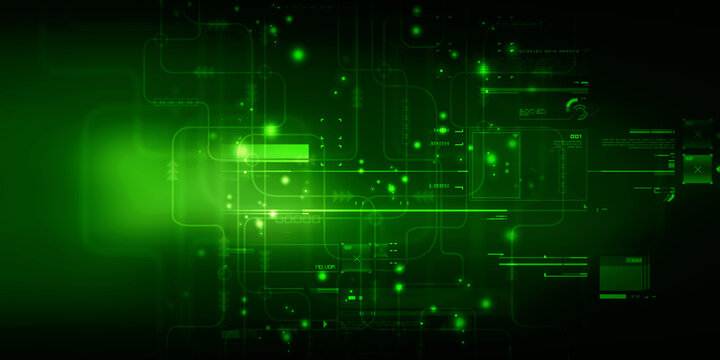 2d illustration Abstract futuristic electronic circuit technology background
