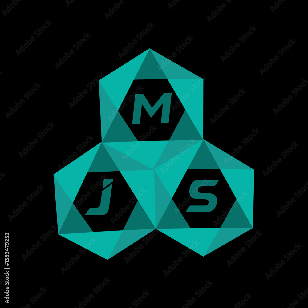 Fototapete mjs creative minimalist letter logo. mjs unique vector initials alphabet letter logo design