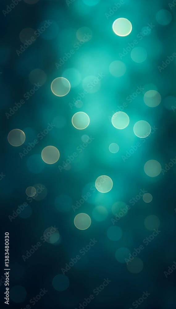 Aufkleber generative ai bokeh lights on turquoise background abstract design