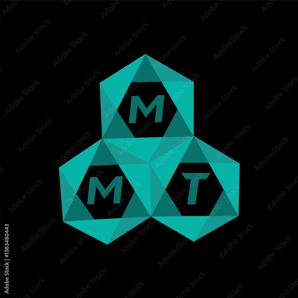 Fototapete mmt creative minimalist letter logo. mmt unique vector initials alphabet letter logo design
