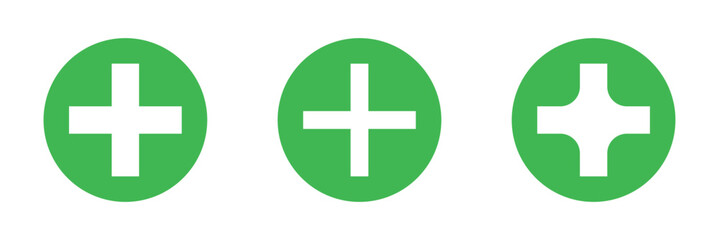 Obraz premium Plus Icons set. Add plus icon. Addition sign. Medical Plus icon
