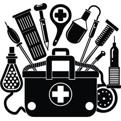 Medical tools vector art design.