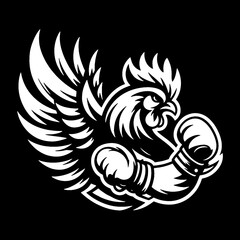 Obraz premium rooster head logo vector