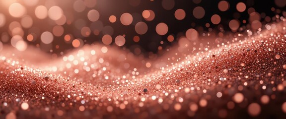 Elegant Shimmering Rose Gold Dust Falling in Soft Focus Perfect for Festive Designs