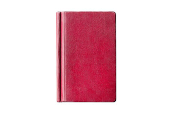 Crimson Clothbound Book: Studio Shot on White Background