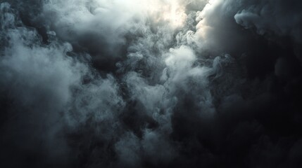 Obraz premium Dark storm clouds, dramatic sky, atmospheric background for film, game or design