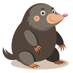 Obraz premium Adorable Cartoon Mole Vector Illustration with Friendly and Playful Style