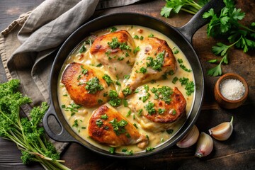 Enjoy delicious chicken dinners: creamy garlic, cheesy casserole, cast iron-seared, or spicy hot chicken.