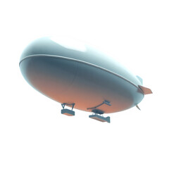 Obraz premium Sleek Modern Airship with Propellers Flying Gracefully in Clear Sky